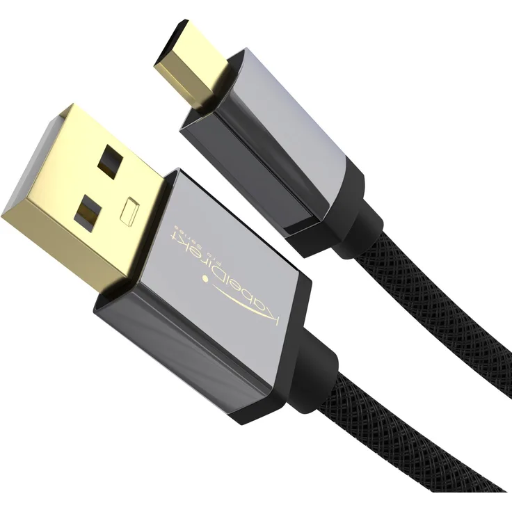 KabelDirekt - Micro USB Kabel - 0,5m - (USB 2.0, Ladekabel-Datenkabel, Micro USB Geräte, schwarzes Nylon) - PRO Series
