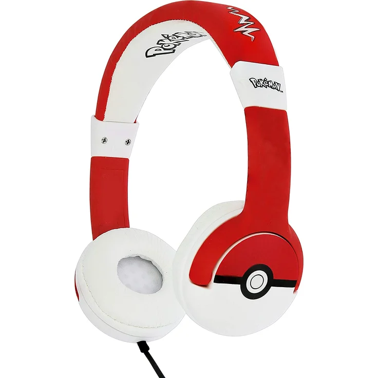 OTLTECHNOL Pokemon Pokeball JUNIOR On-Ear-Kopfhörer geeignet für Kinder, rot, weiß – Bild 2