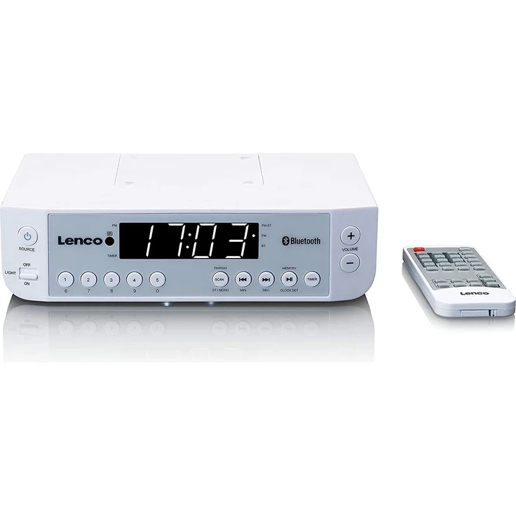 Lenco KCR-100 Unterbauradio mit Bluetooth, LED-Anzeige, weiß – Bild 2