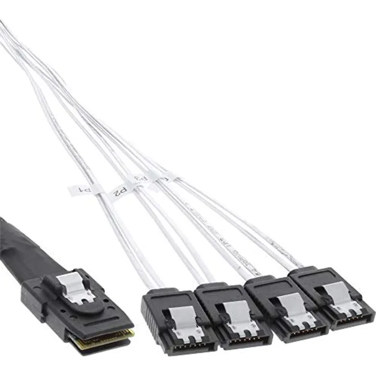 INLINE Crossover OCF - Internes SAS-Kabel - Mini SAS (SFF-8087) (S) Verriegelung bis SATA (S) Verriegelung - 1 m