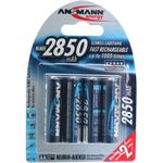 ANSMANN Akku AA Typ 2850mAh NiMH 1,2V - Mignon AA Batterien wiederaufladbar, mit hoher Kapazität ideal für hohen Strombedarf wie Controller, Foto-Blitz, Taschenlampe (4 Stück)