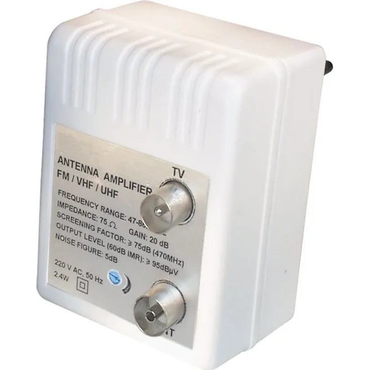 Stecker Antennenverstärker (47-862MHz, Verstärkung 20dB, regelbar 0-10dB)