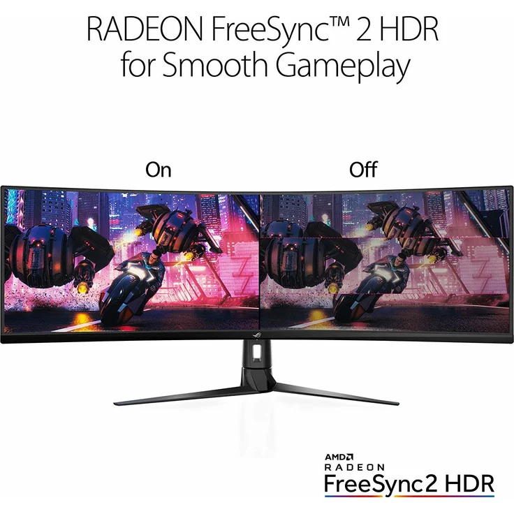 ASUS ROG Strix XG49VQ 124 cm (49 Zoll) Gaming Monitor (Curved, 144Hz, Free-Sync 2 HDR, HDMI, DisplayPort, 4ms Reaktionszeit) – Bild 3