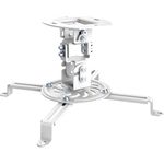 PureMounts PM-SPIDER-10W - Neigbare und schwenkbare Deckenhalterung für Beamer und Projektor, Lochabstände bis 320mm, Deckenabstand 150mm, Tragkraft 13,5kg, Farbe weiß