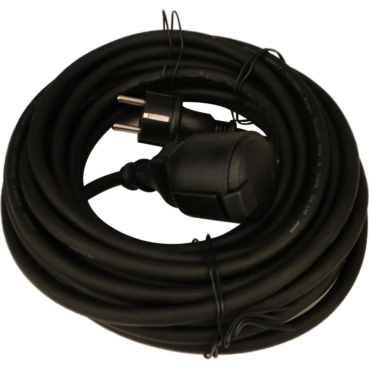 Feuchtraum-Verlängerungsleitung 25m schwarz, IP44 (Schuko) H05RR-F3G1.5mm²