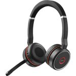Jabra Evolve 75 MS Wireless Stereo On-Ear Headset Microsoft zertifizierte Kopfhörer mit langer Akkulaufzeit USB Bluetooth Adapter Schwarz
