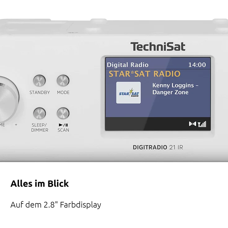 TechniSat DIGITRADIO 21 IR - Unterbaufähiges DAB+/UKW/Internet-Küchenradio mit Bluetooth, 2 W Mono-Lautsprecher, 2,8'' Farbdisplay, Uhr mit Wecker, Farbe: weiß – Bild 6