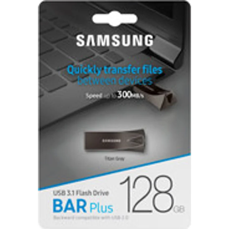 Samsung MUF-128BE4-EU BAR Plus 128 GB Typ-A USB 3.1 Flash Drive Titan Gray – Bild 1