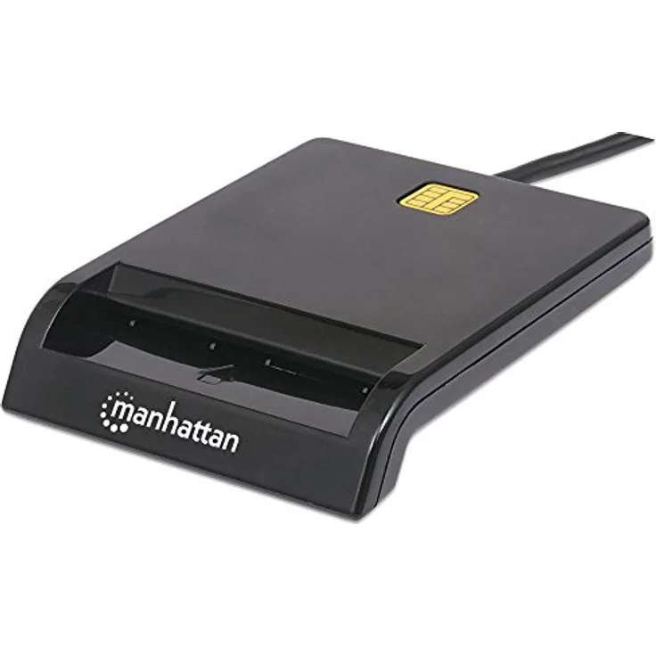 Manhattan 102049 Smartcard-Lesegerät Chipkartenleser USB extern schwarz