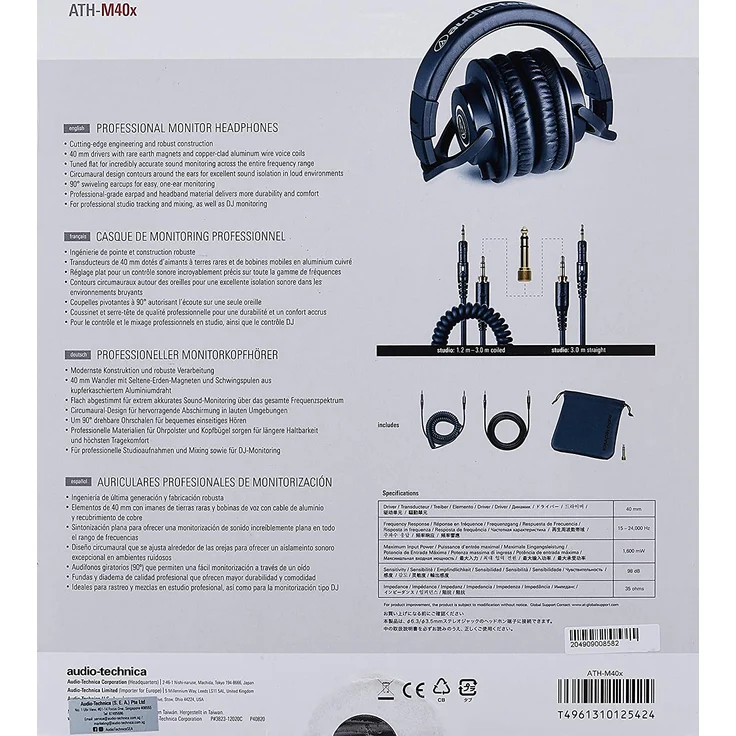 Audio Technica ATH-M40X Over-Ear-Kopfhörer, schwarz – Bild 10
