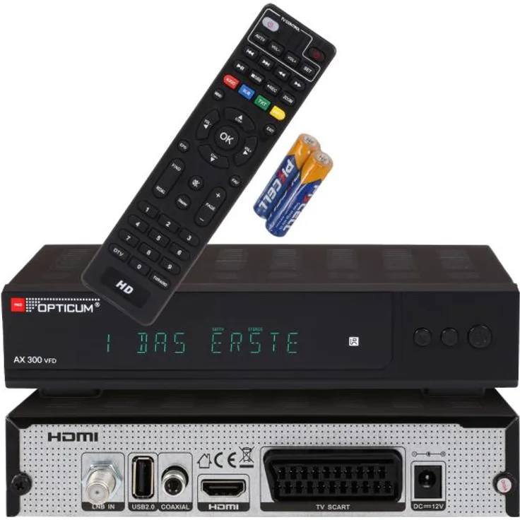 Opticum AX 300 VFD PVR HD Digital HDTV SAT Receiver DVB-S2 USB