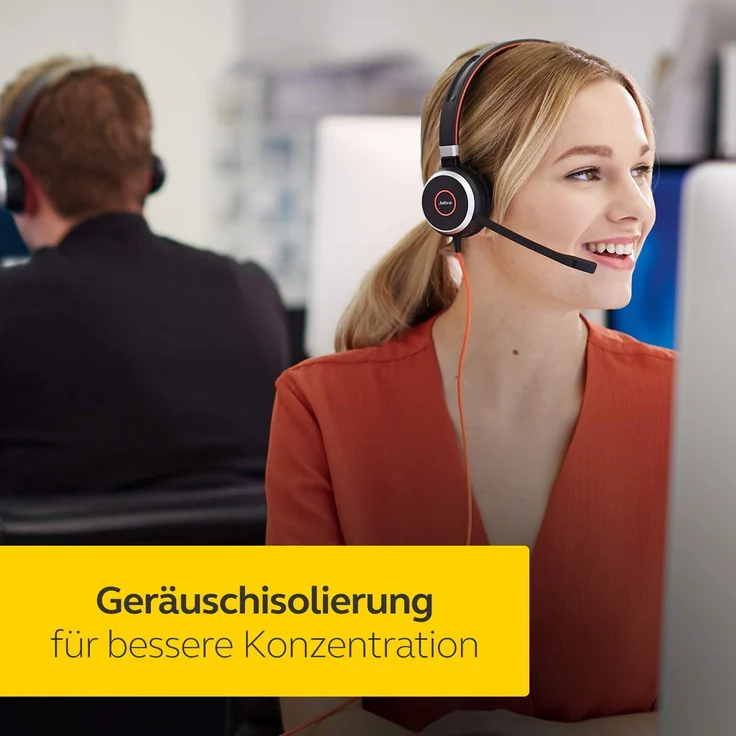 Jabra Evolve 40 MS Stereo Headset Microsoft zertifizierte Kopfhörer für VoIP Softphone mit passivem Noise-Cancelling USB-Kabel mit Anrufsteuerung Schwarz – Bild 5