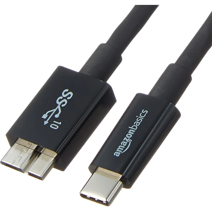 AmazonBasics - Verbindungskabel, USB Typ C auf Micro-USB Typ B, USB 3.1, 2. Generation, 0,9 m, Schwarz - Preisvergleich – Bild 1