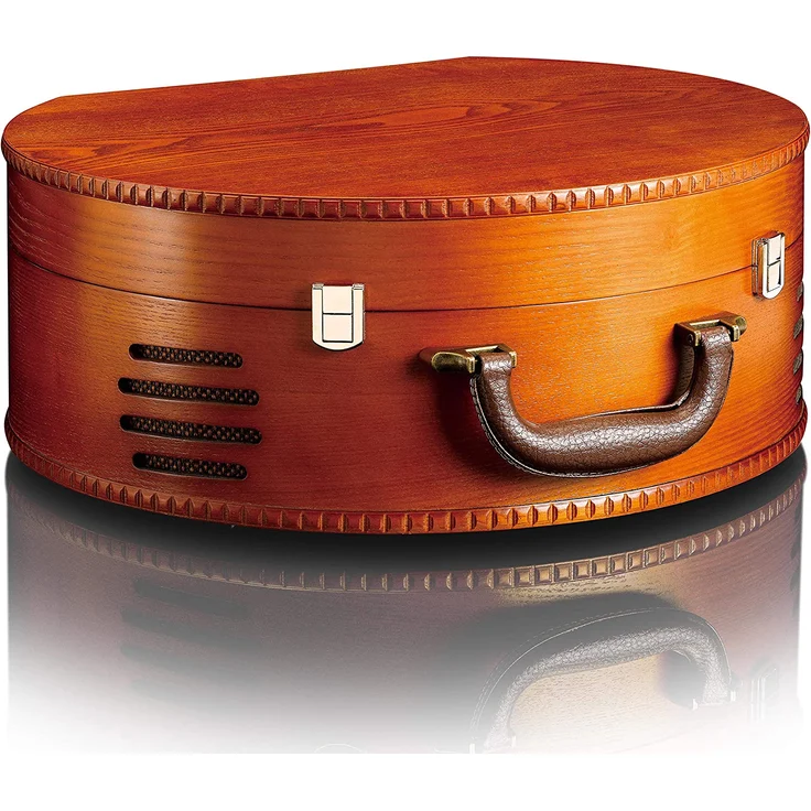 Classic Phono TT-34 Retro Schallplattenspieler, USB -Anschluss zum Digitalisieren, Stereo Lautsprecher, 3 Abspielgeschwindigkeiten, braun – Bild 2