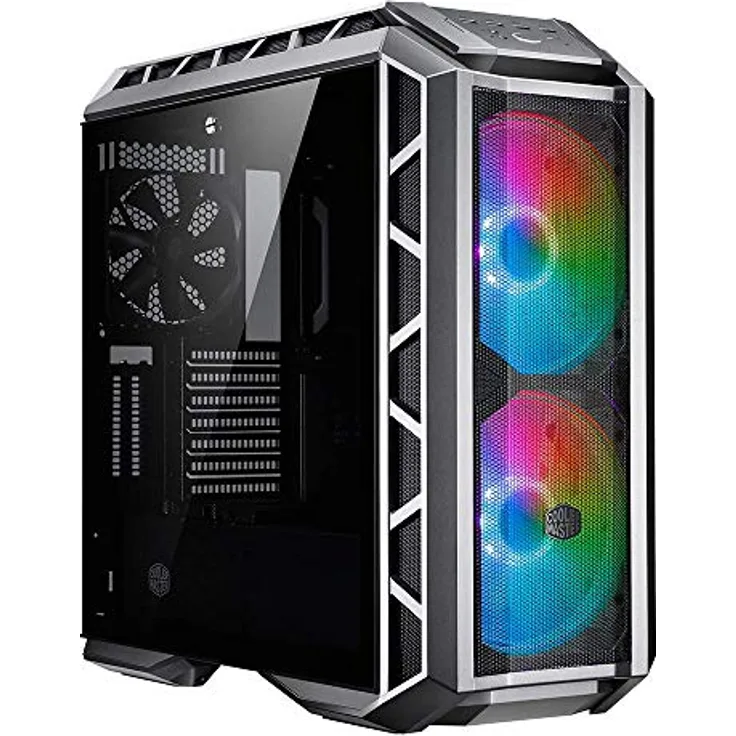 Cooler Master MasterCase H500P Mesh ARGB - PC-Gehäuse mit zwei 200-mm-Lüftern für einen optimalen Luftstrom, abnehmbare Seitenteile, geeignet für Wasserkühlung
