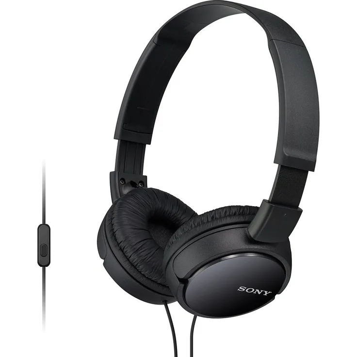 Sony MDR-ZX110AP On-Ear-Kopfhörer mit Mikrofon, schwarz