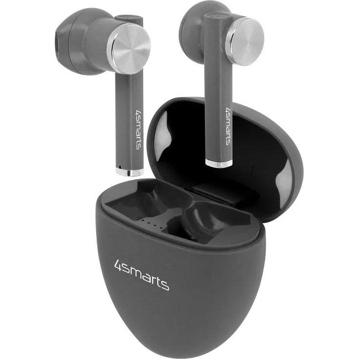 4smarts TWS Bluetooth In-Ear Kopfhörer, mit Bluetooth, Mikrofon, grau
