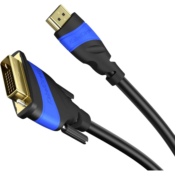 KabelDirekt - HDMI DVI 24+1 Adapterkabel - 3m - (DVI-D zu HDMI, 1080p Full HD 3D Highspeed) - TOP Series – Bild 1