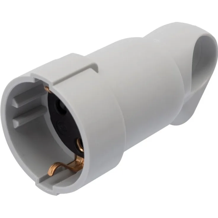 LEGRAND Schutzkontakt-Kupplung'' ''mit Knickschutz und Ausziehhilfe grau''''