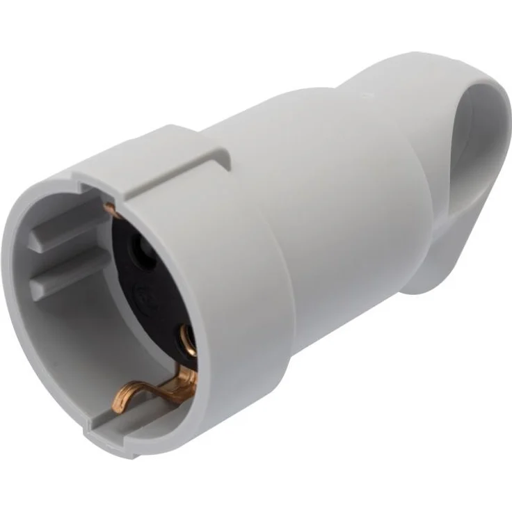 LEGRAND Schutzkontakt-Kupplung'' ''mit Knickschutz und Ausziehhilfe grau''''