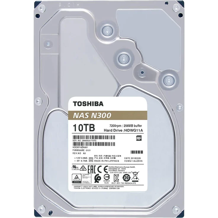 Toshiba N300 NAS - Festplatte - 10 TB - intern - 3.5 Zoll (8.9 cm) - SATA 6Gb/s - 7200 rpm - Puffer: 256 MB (HDWG11AEZSTA) – Bild 4