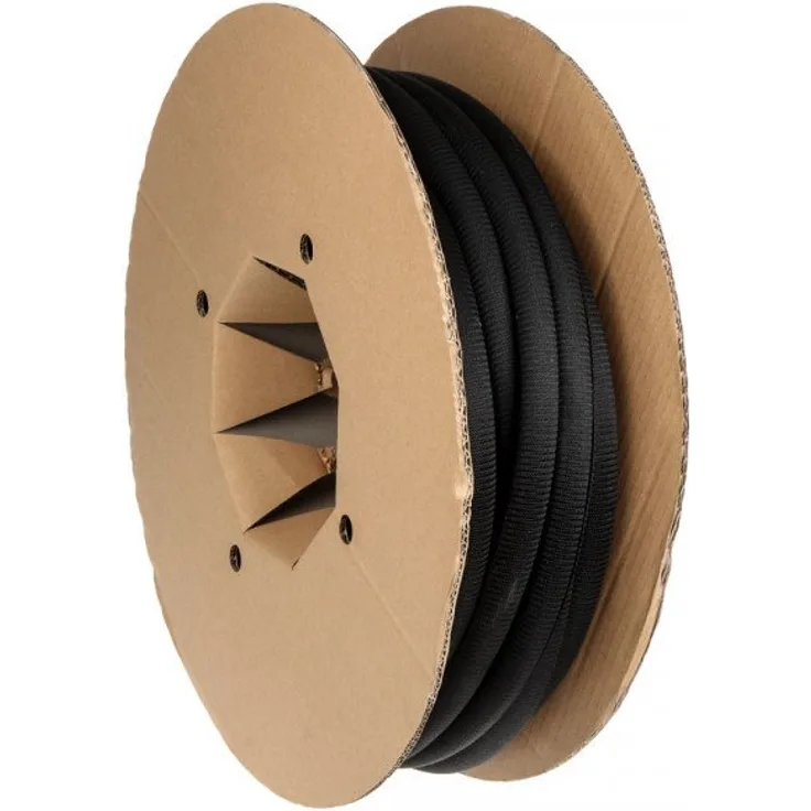 Label-the-cable Kabelschlauch - Kabelschutz - Kabelkanal: Gewebter Kabelmantel, Selbstschließend, zuschneidbar ohne Ausfransen, sehr Flexibel und robust, LTC CABLE TUBE, 25 m, Schwarz, PRO 5110