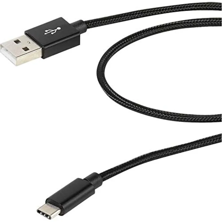 Vivanco 38287 USB-Datenkabel Typ C, Schnellladung, Nylon, 2,5m