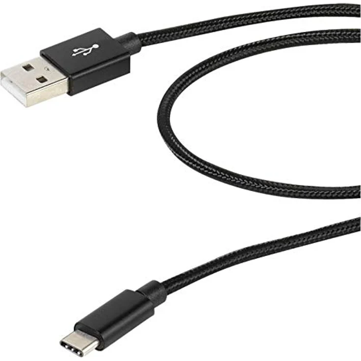 Vivanco 38287 USB-Datenkabel Typ C, Schnellladung, Nylon, 2,5m