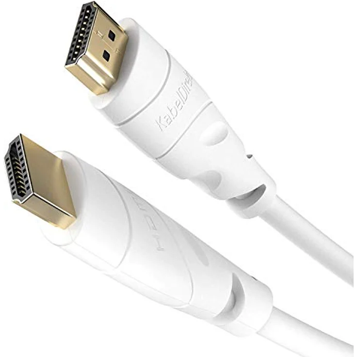 KabelDirekt - weißes 4K HDMI Kabel - 15m - kompatibel mit (HDMI 2.0a-b 2.0, 1.4a, 4K Ultra HD, 3D, Full HD, 1080p, HDR, ARC, Highspeed mit Ethernet, PS4, Xbox, HDTV) - TOP Series – Bild 1