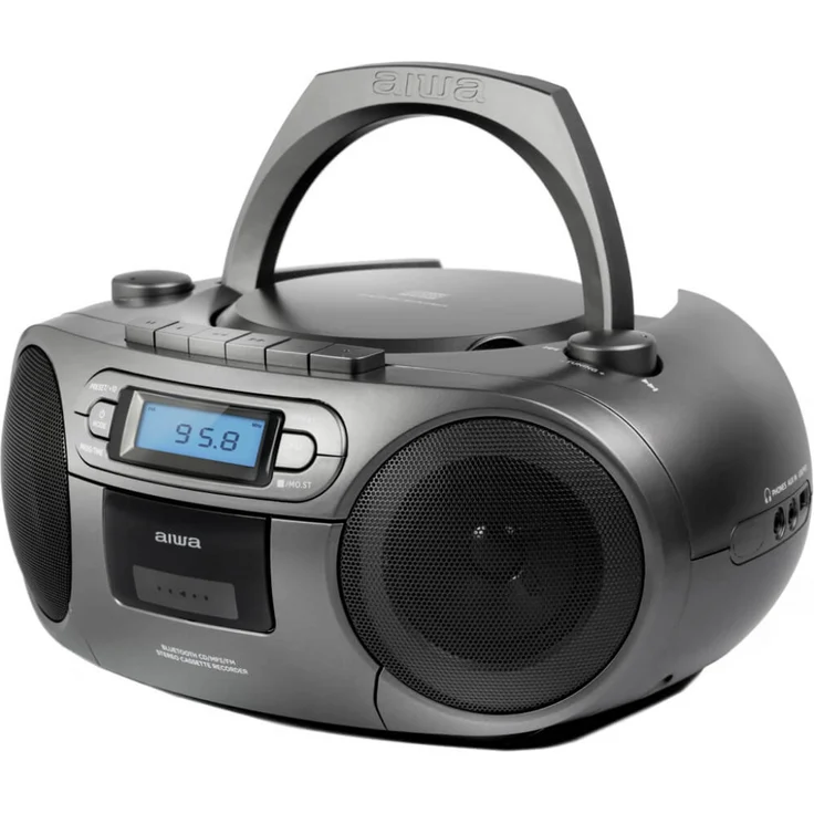 Aiwa BBTC-550MG Tragbarer CD Player mit Radio, Kassette, Bluetooth und USB grau - Preisvergleich – Bild 1