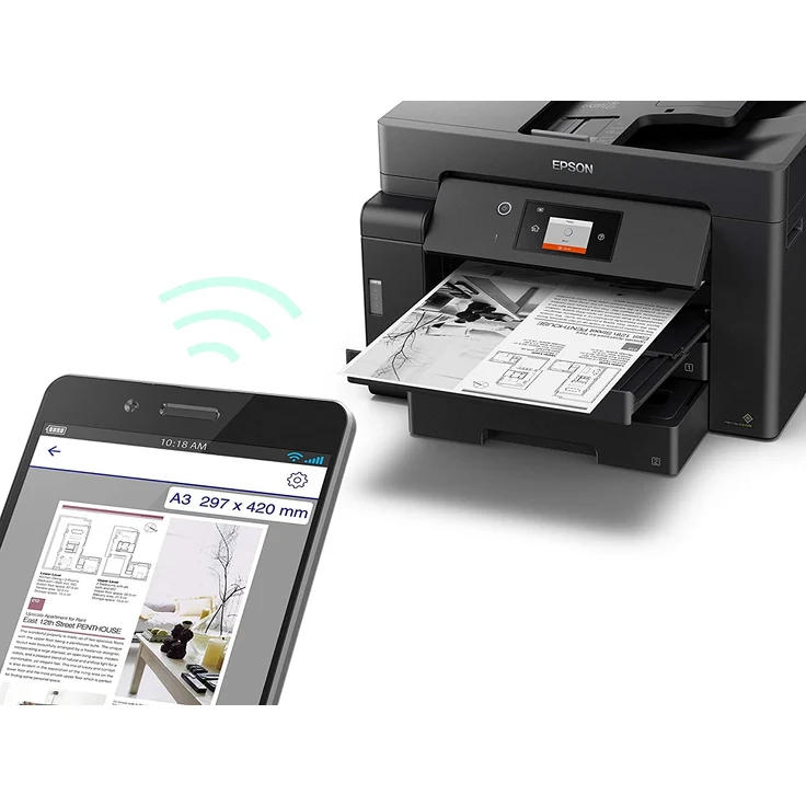 Epson EcoTank ET-M16600 (3-in-1) Multifunktionsdrucker - (Tintenstrahl) Mono, Druckgeschwindigkeit: 25 s/w, 16 Farbe, Auflösung: 4800 x 1200, Gb LAN, 1x USB 2.0 (Host), WLAN, AirPrint, Mobile Print, WiFi-Direct (C11CJ41401) – Bild 5
