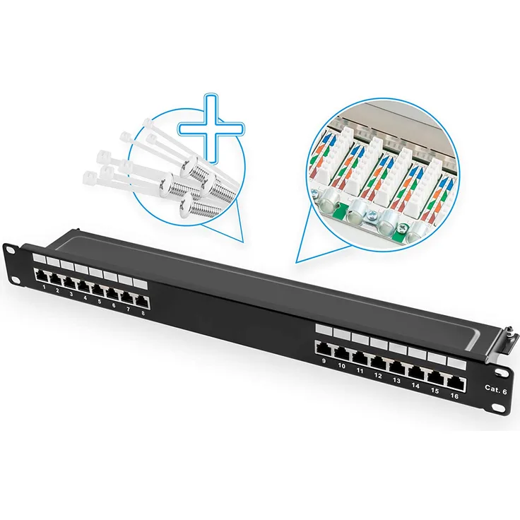Patchpanel 16 Port CAT.6 - SCHWARZ (Art.N.: 75064)