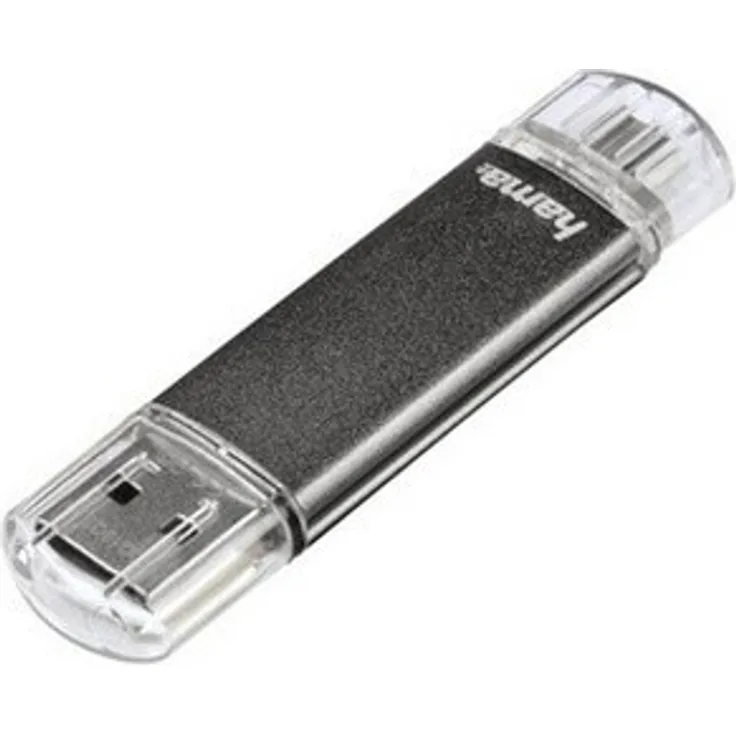 Hama 16GB USB-Speicherstick mit USB 2.0 & microUSB (2-in-1 USB-Stick, z.B. für Android Handy, Tablet, Computer, Notebook, PC, Laptop, MacBook, OTG, 10MB-s) Handy-Stick, Doppel Memory-Stick grau