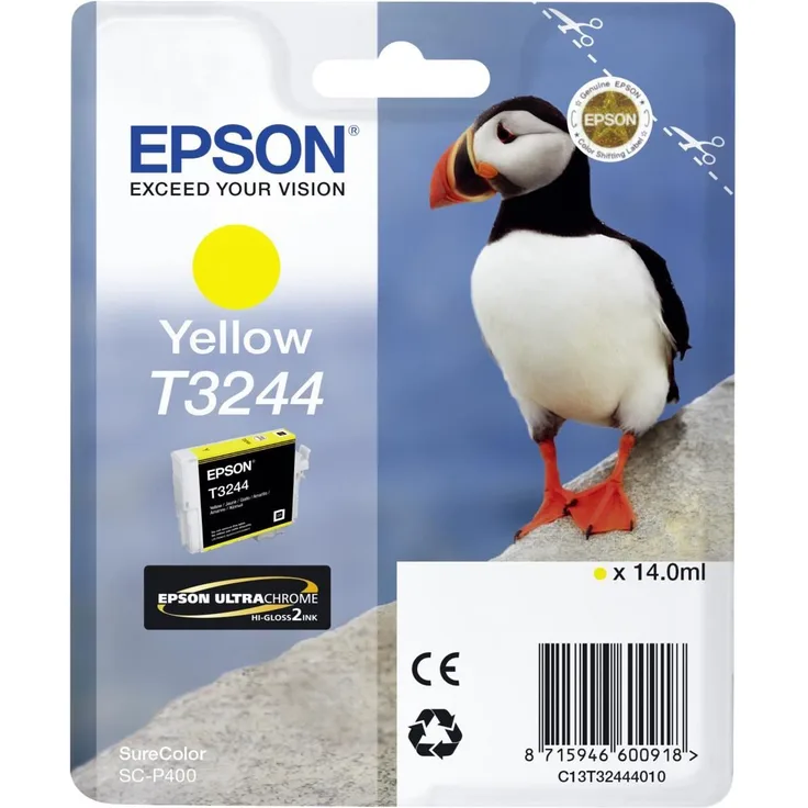 Epson C13T32444010 Tintenpatrone, T3244 Original, gelb