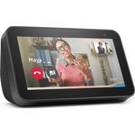Amazon Echo Show 5 (2. Generation, 2021), Mehr als nur eine Uhr – Smart Display für den Nachttisch, mit Alexa und 2-MP-Kamera, Anthrazit