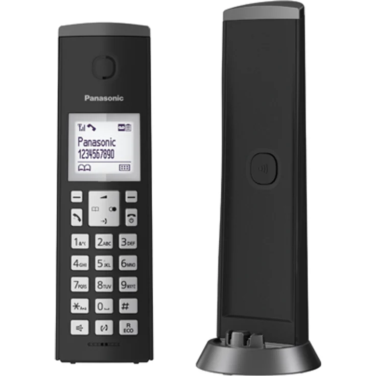 Panasonic KX-TGK220GB Design-Telefon mit Anrufbeantworter & Wecker, Haustelefon (schnurlos), HD-Telefonie, schwarz – Bild 2