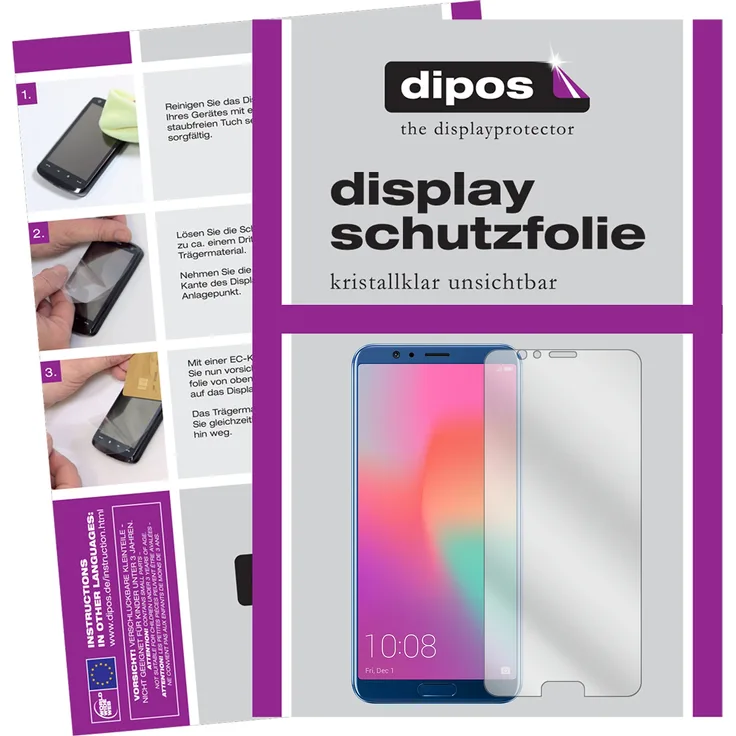 Huawei Honor View 10 Schutzfolie - 6x dipos Displayschutzfolie Folie klar