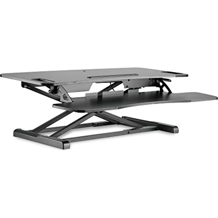 DIGITUS Ergonomischer Schreibtisch-Aufsatz für gesundes Arbeiten - Sitz-Steh Arbeitsplatz - Tastatur & Maus Ablage