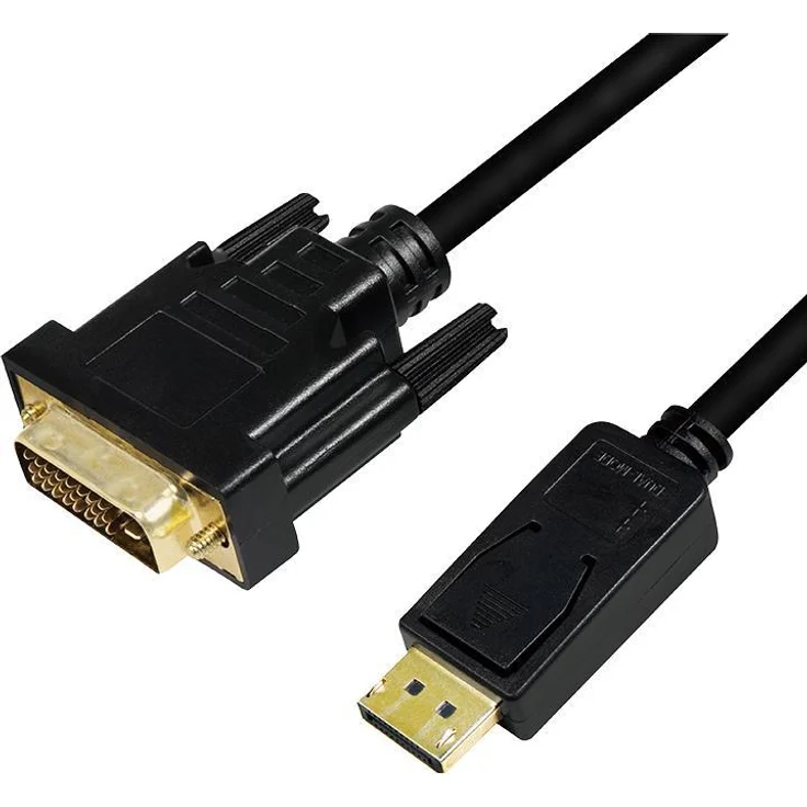 LogiLink - Videokabel - DisplayPort (M) eingerastet bis DVI-D (M) - DisplayPort 1.2 - 2 m - Daumenschrauben, 1080p-Unterstützung - Schwarz (CV0131)
