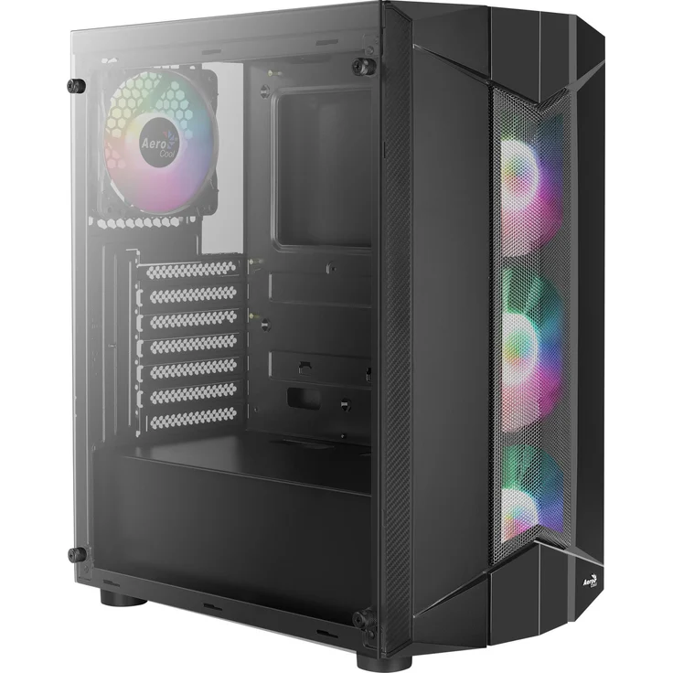 Aerocool SENTINEL, ATX PC-Gehäuse, gehärtetes Glas, 3 RGB-Lüfter 120 mm – Bild 1
