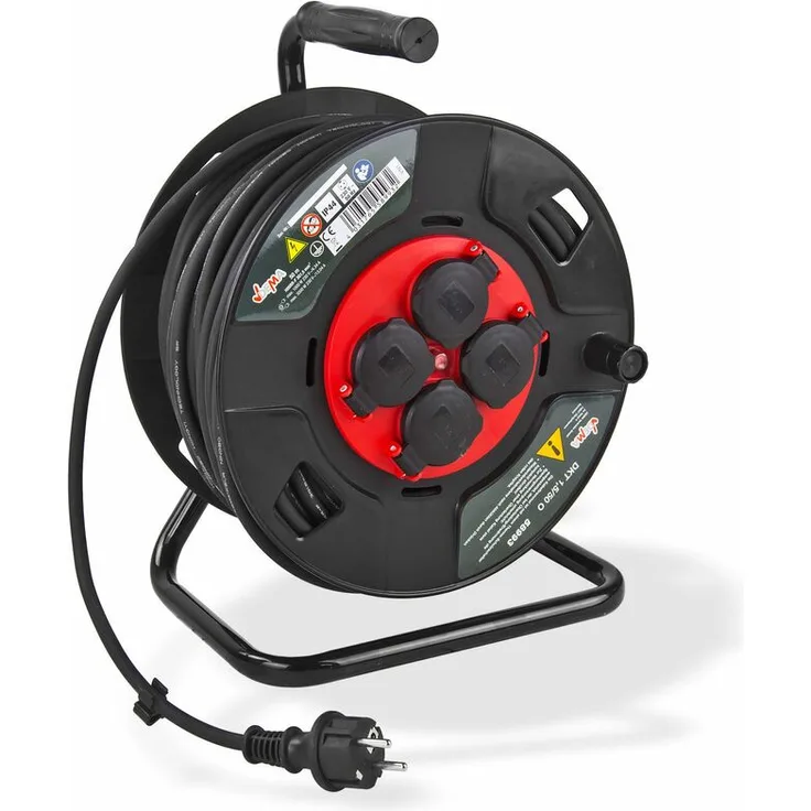 Kabeltrommel Verlängerungskabel Kabel 50 m H05RR-F3G1,5 mm² IP 44 Kabelaufroller