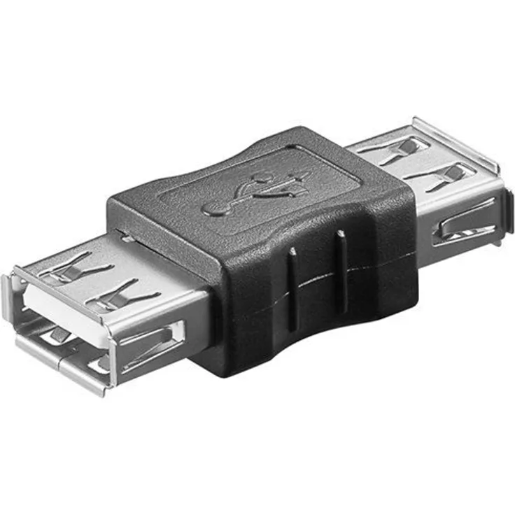 Goobay 50293 USB 2.0 Hi-Speed Adapter, USB 2.0-Buchse (Typ A), USB 2.0-Buchse (Typ A) -> USB 2.0 (Typ A), schwarz