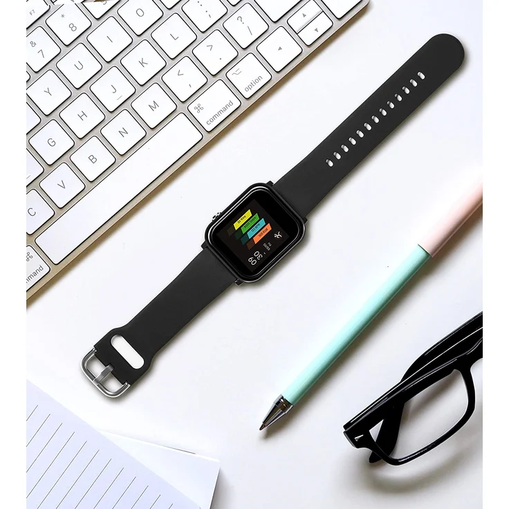 Technaxx TX-SW6HR Smartwatch Unisex, 44mm, Silikonarmband, Schwarz – Bild 2