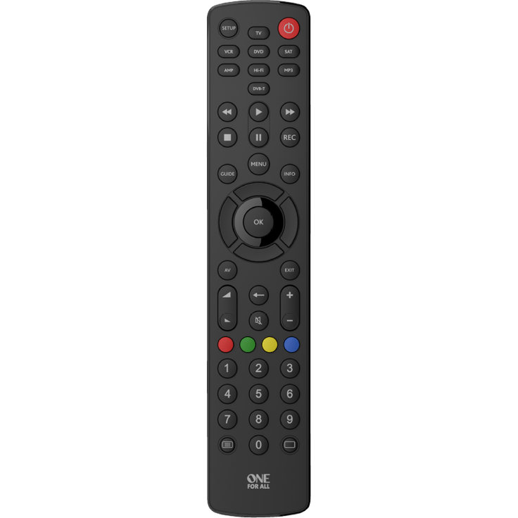 One For All Contour 8 Universal Fernbedienung TV - Steuerung von 8 Endgeräten - TV - Smart TV Set Top Box DVD Blu-Ray Aux und Audiogeräte - Funktioniert rt mit allen Herstellermarken – URC1280 - Preisvergleich