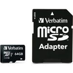 SDXC 64 GB UHS-I (U3) -Mikrospeicherkarte (90 MB- s), V30, Klasse 10 + Verbatim-Adapter