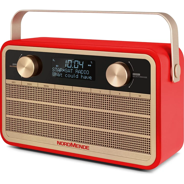 Nordmende Transita 120 Retro Tragbares Radio, LCD-Display, rot – Bild 4
