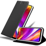 cadorabo Hülle für LG G7 ThinQ in CLASSY SCHWARZ, Handyhülle mit Magnetverschluss, Standfunktion und Kartenfach, Case Cover Schutzhülle Etui Tasche Book Klapp Style