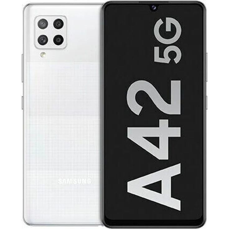 Samsung Galaxy A42 5G Smartphone 16,76cm (6,81 Zoll) SAMOLED-Display, 128GB interner Speicher, 4GB RAM, Android, Prism Dot White – Bild 1