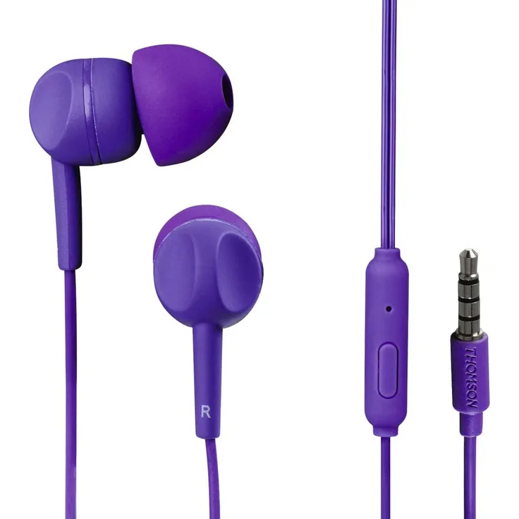 Hama EAR3005PL In-Ear Kopfhörer mit Mikrofon, violett
