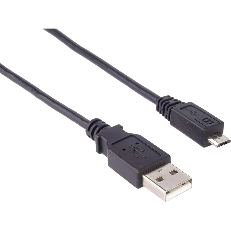PremiumCord USB - Micro USB Verbindungskabel 2m, USB A Stecker auf Micro B Stecker, USB 2.0 High Speed Datenkabel, 5Pins, 2x geschirmt, AWG28, Farbe Schwarz, Länge 2m